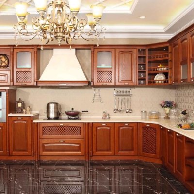 Tủ bếp bán cổ điển mẫu mới 73