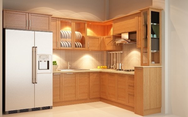 Tủ bếp gỗ sồi Nga tân cổ điển 30