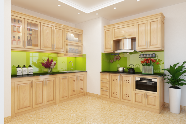 Tủ bếp gỗ sồi Nga hiện đại 21
