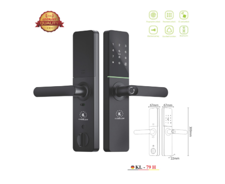 Khóa vân tay Kassler KL-79H Black App wifi, Remote