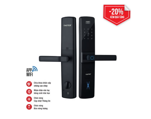 Khóa cửa vân tay Faster FS800 APP-BL App wifi