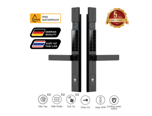 Khoá vân tay cửa nhôm Hubert HB CNI5 EU App wifi