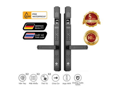 Khoá vân tay cửa nhôm HB CNI9 EU App wifi