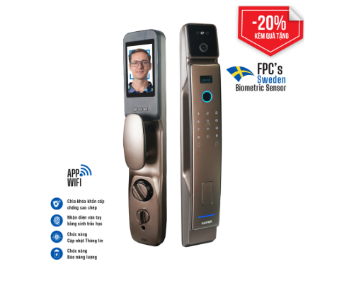 Khóa cửa thông minh Face ID Faster FS008FD3D-BS chính hãng