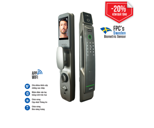 Khóa cửa vân tay Faster FS008FD3D-SV Face ID
