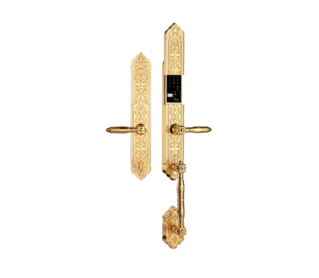 Khóa cửa đại sảnh tân cổ điển Demax EL886 Gold mạ vàng 24k - App Wifi Của Đức