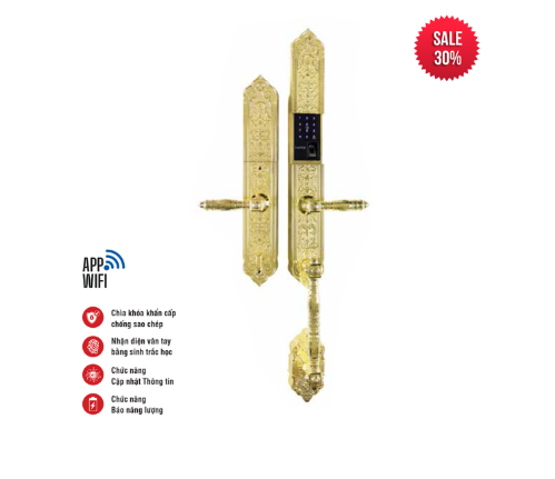 Khóa vân tay tân cổ Faster FS 009-24K mạ vàng 24k