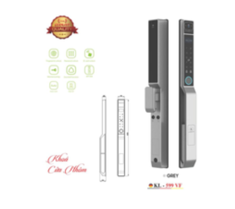 Khoá thông minh cửa nhôm KL-599 VF Champagne Gold App