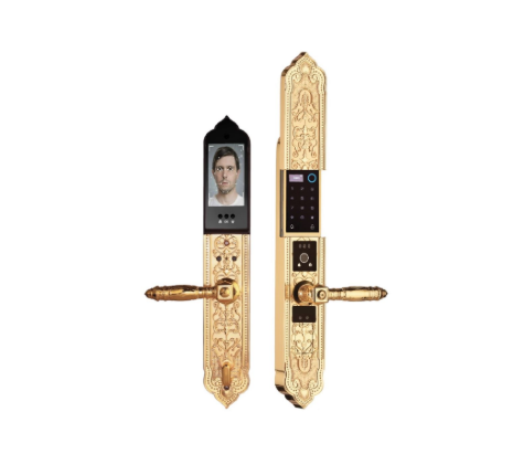 Khóa cửa đại sảnh Demax EL9862 Gold Vàng 24K FACE ID APP WIFI của Đức