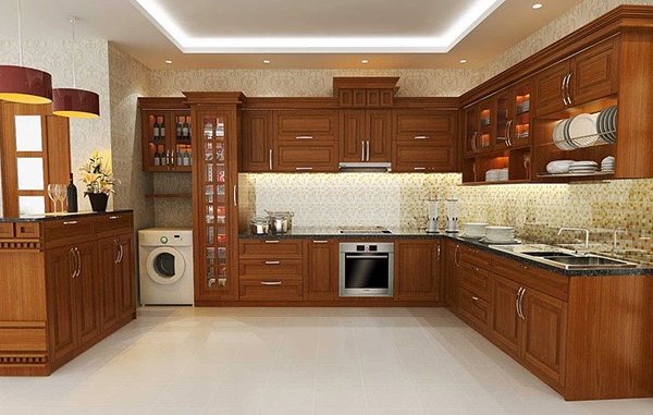 Tủ bếp bán cổ điển mẫu mới 27