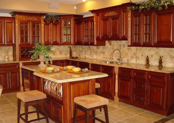Tủ bếp bán cổ điển mẫu mới 30