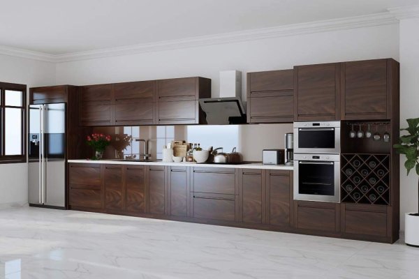 Tủ bếp gỗ óc chó mẫu mới 19