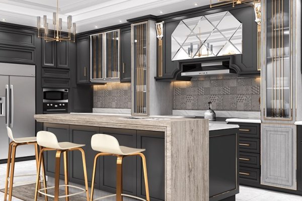 Tủ bếp bán cổ điển mẫu mới 50
