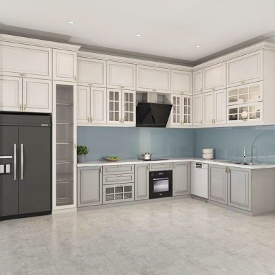 Tủ bếp gỗ sồi Nga mẫu mới 31