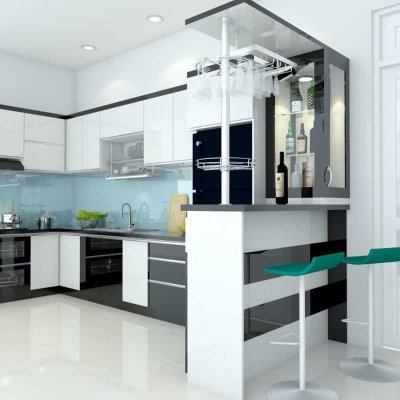 Tủ bếp Acrylic mẫu mới 45