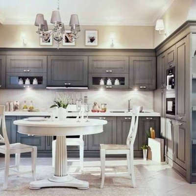 Tủ bếp bán cổ điển mẫu mới 61