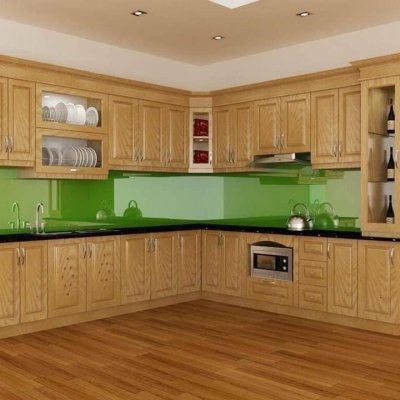 Tủ bếp gỗ sồi Nga mẫu mới 42