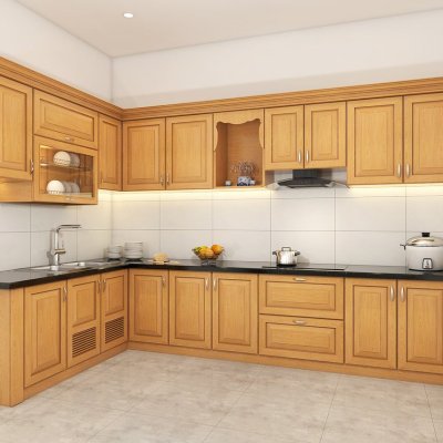 Tủ bếp gỗ sồi Nga mẫu mới 44