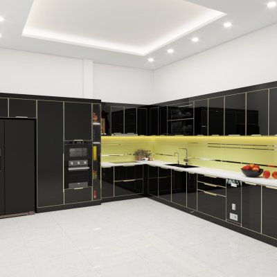 Tủ bếp nhôm kính mẫu mới 24