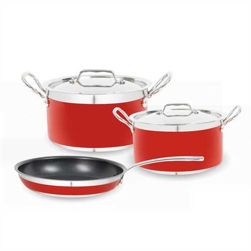 Bộ nồi chảo hafele 531.08.042 (2 nồi,1 chảo màu đỏ)