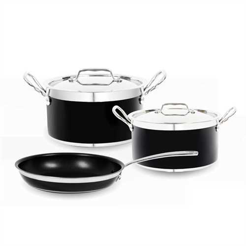 Bộ nồi chảo Hafele 531.08.043 (2 nồi, 1 chảo màu đen)